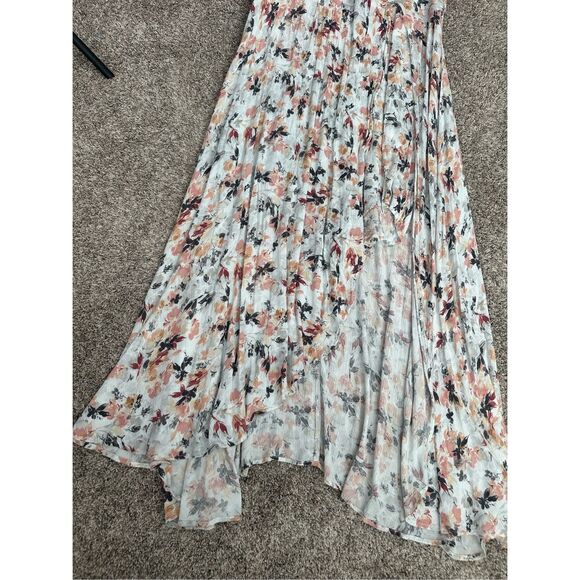 Torrid Maxi Gauze Walk-Through Dress Asymmetrical Floral Plus Sz 1 White/Orange - Picture 13 of 13